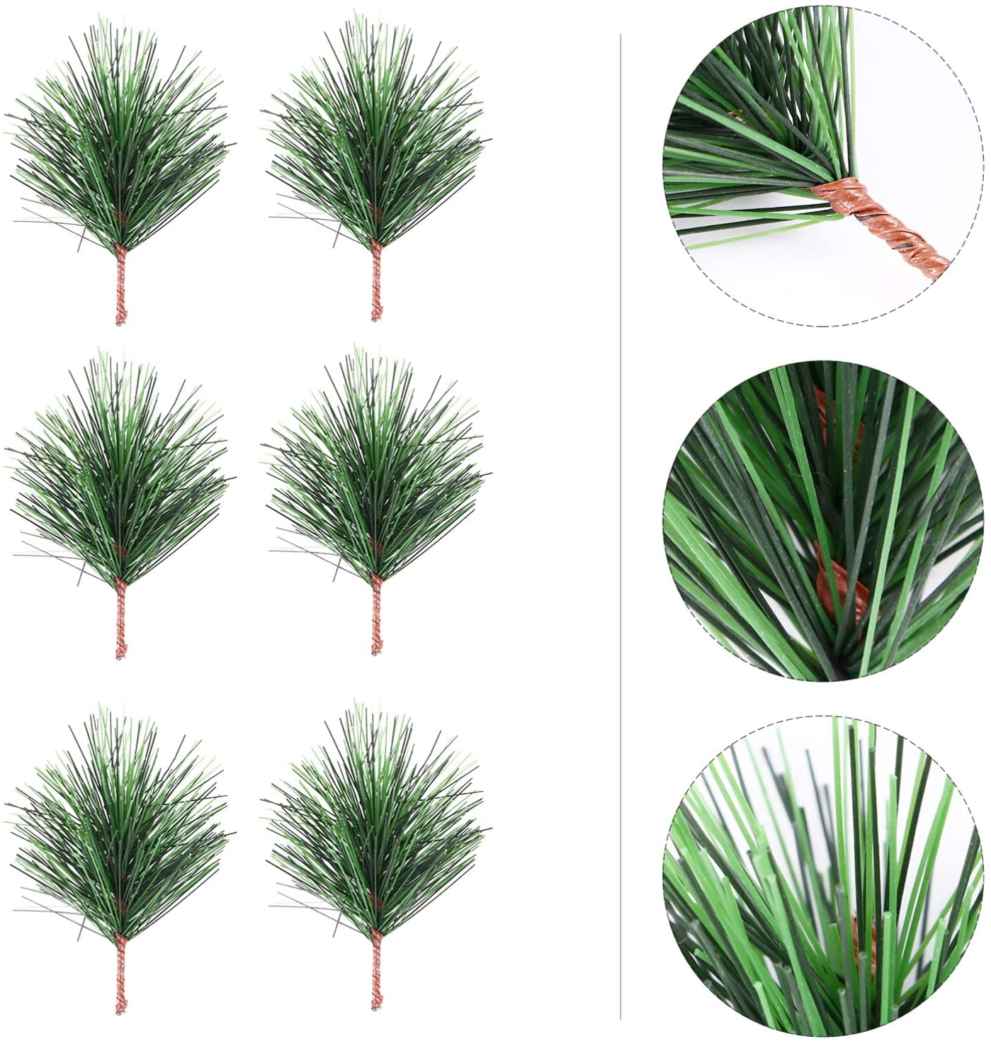 30Pcs Christmas Pine Needles Artificial Pine Branches Pine Twigs Stems  Picks Green Plants Pine Needles for DIY Garland Wreath Christmas  Embellishing